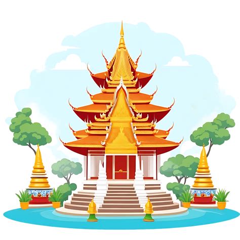 buddhist temple cartoon  png