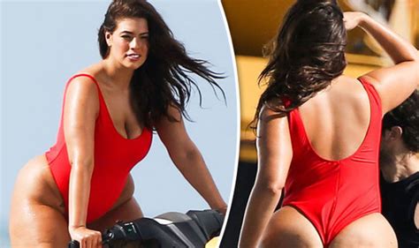 Ashley Graham Flashes Derriere In Very Racy Baywatch Style Shoot