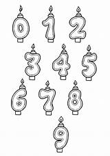 Birthday Candles Candle Coloring Pages Colouring Numbers Netart sketch template