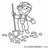 Gardener Coloring Colouring Children Pages Work Sheet Title sketch template