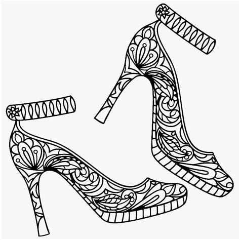 high heel shoe coloring page   gambrco