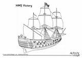 Victory Hms Colouring Colour Kids sketch template