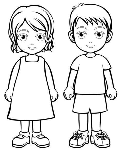 boy girl coloring page boys  girls wear colouring pages boys