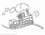 Train Coloring Pages Kids Drawing Colouring Trains Engine Drawings Locomotive Cute Simple Tren Steam sketch template