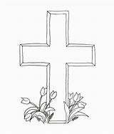 Easter Cross Coloring Drawing Pages Printable Crosses Christian Religious Christianity Drawings Kids Color Gravestone Happy Clipart Coloring4free Tombstone Rocks Easy sketch template