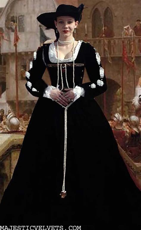 Renaissance Medieval Black Velvet Gabriella Dress