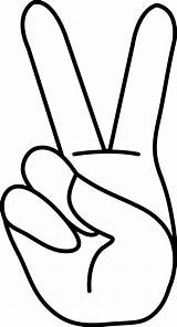 Peace Hand Sign Clipart Drawing Clip sketch template