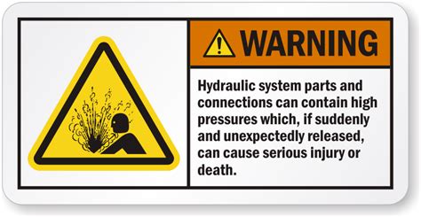 hydraulic system  high pressure ansi warning label sku lb