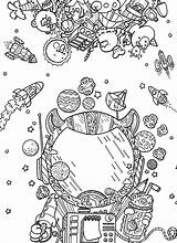 Coloring Space Pages Outer Doodles Books Doodle Book Adult Universe Planet Ranada Irvin Sheet Print Cosmos Deep Vintage sketch template