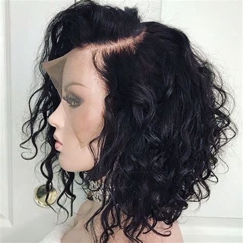 Lace Front Human Hair Bob Wigs For Women Pre Plucked With Black Remy