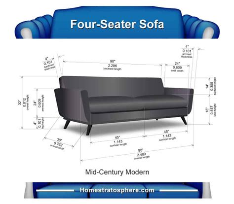 average size  seat sofa baci living room