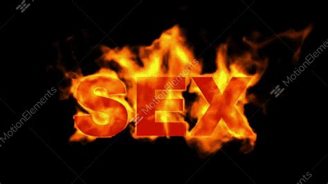 burn sex word fire text stock animation 836520