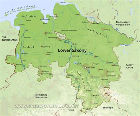 saxony physical map