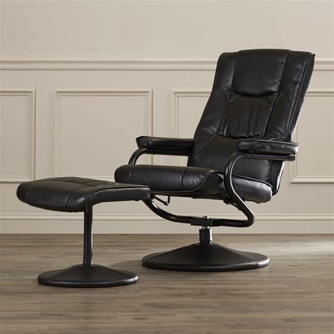 charlton home soft leather reclining office chair  ottoman set
