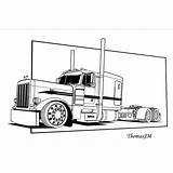 Semi Drawing Trucks Wheeler 18 Peterbilt Truck Coloring Pages Custom Big 379 Clipart Drawings Adult Cool Winding Everyday Instagram Cricut sketch template