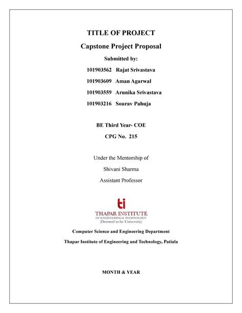 capstone project proposal title  project capstone project proposal