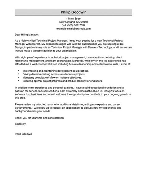 cover letter template project manager cover coverlettertemplate