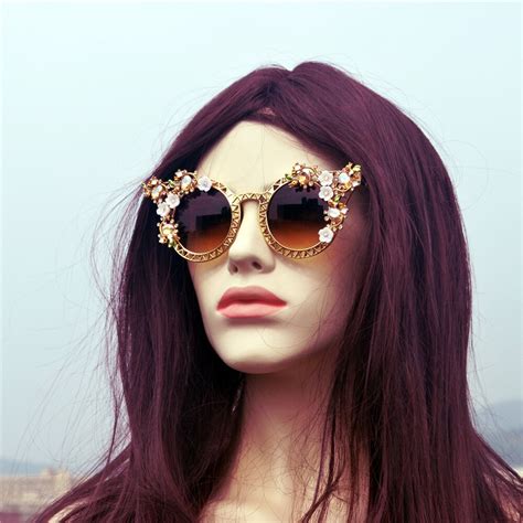 fashion oversized cat sunglasses women luxury brand designer rhinestone
