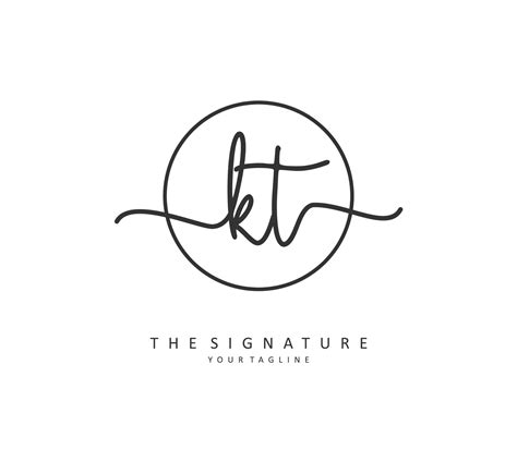 K T Kt Initial Letter Handwriting And Signature Logo A Concept