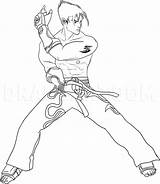 Kazuya Mishima Tekken Coloriage Kazama Dragoart Papa sketch template