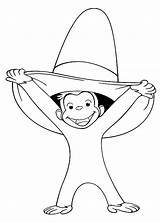George Curious Coloring Pages Kids Sheets Printable Colouring Color Stimulate Skills Motor Fine Print Big Hat Monkey Alifiah Visit Biz sketch template