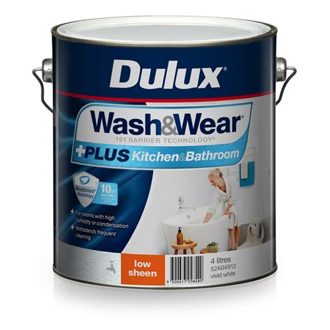 dulux washwear   kitchen bathroom vivid white  sheen paint