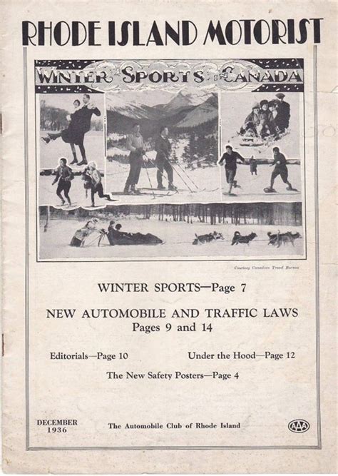 a vintage december 1936 issue of the rhode island motorist magazine rhode island motorist