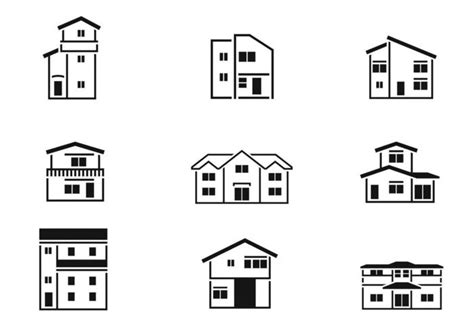 outlined house vector pack download free vectors clipart graphics and vector art