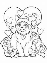 Katten Poezen Corazones Gatos Katze Poes Coloriage Ausmalbilder Romanticas Pintar Kleuren Sitemap Tinamics sketch template