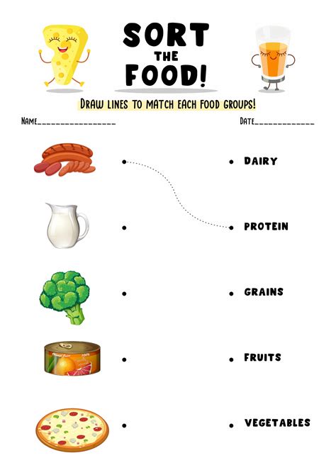 food groups worksheet    worksheetocom