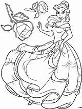 Coloring Pages Disney Belle Princess Printable Clipart Size Library sketch template