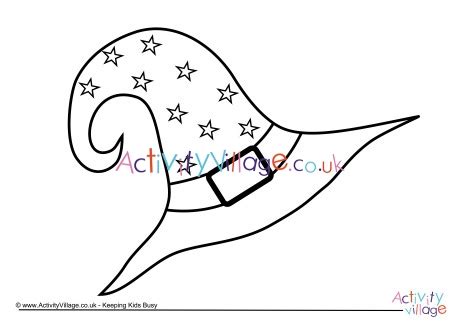 witchs hat colouring page