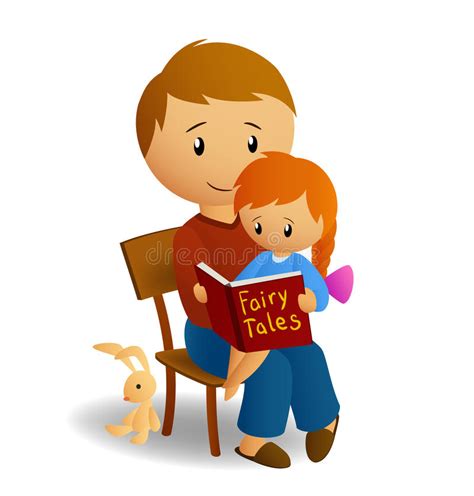 dad and his daughter read tales stock vector illustration of offspring blue 15901459