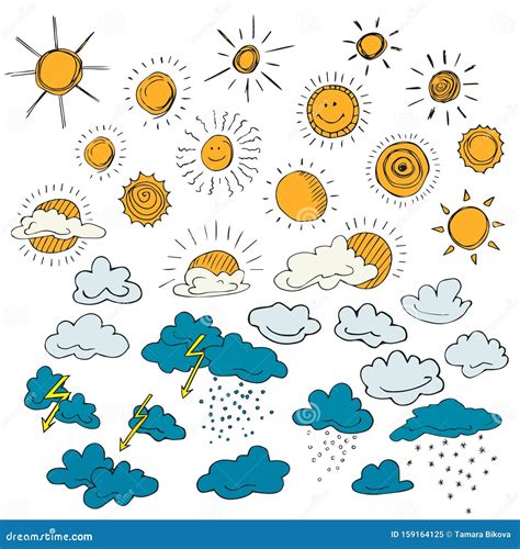 set  vector weather symbols stock illustration illustration