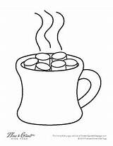 Coloring Hot Chocolate Mug Kids Christmas Subject sketch template