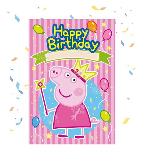 poster peppa pig happy birthday peppa pig etsy