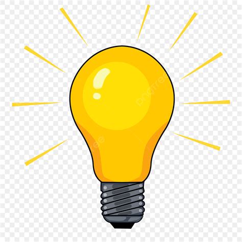 glowing light bulb png picture cartoon glowing yellow light bulb