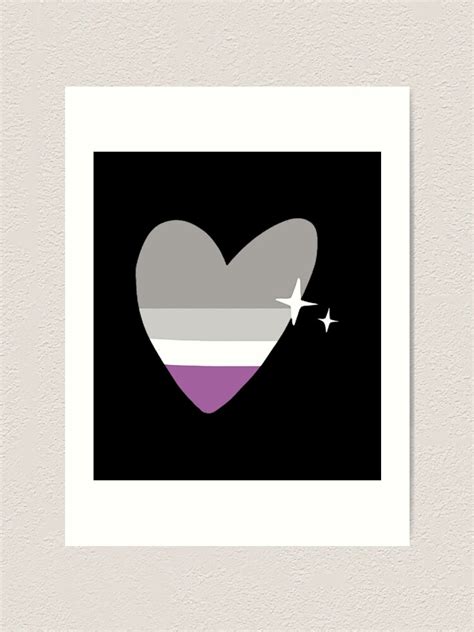 asexual heart lgbtqia ace pride flag love illustration art print for