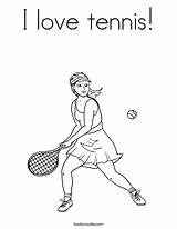 Tennis Coloring Pages Girl Player Printable Print Play Outline Twistynoodle Nice Built California Usa Noodle sketch template