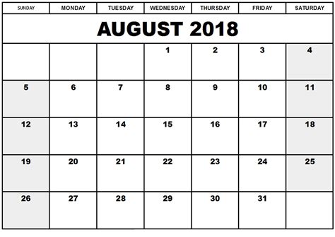 august  calendar august  printable calendar pata sauti