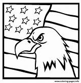 Coloring Flag Eagle American Pages Printable Color Book Print sketch template