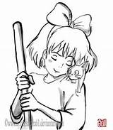 Ghibli Kiki Jiji Colorir Sumi Kikis Miyazaki Lineart Sketches Sayurimvromei Totoro Ponyo Hayao sketch template