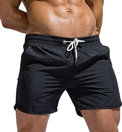 mens swim shorts summer sexy drawstring waisted swimming trunks workout