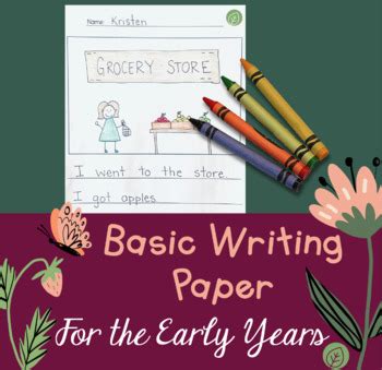 basic early years writing paper   leaf learning tpt