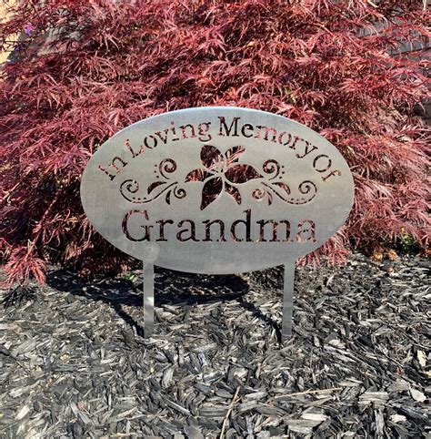 garden sign  stakes metal memorial plaque pet memorial  loving memory garden sign