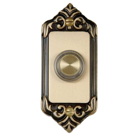 carlon wired sculptured door bell push button antique brass   case dhl  home depot