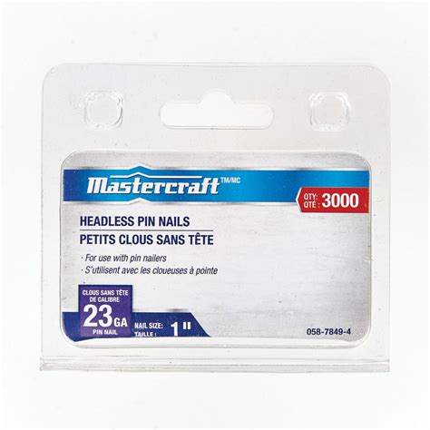 Mastercraft 23 Gauge Headless Pin Nails 1 In 3000 Pc Canadian Tire