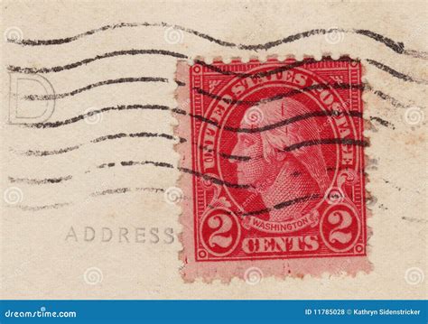 red   cent stamp royalty  stock  image