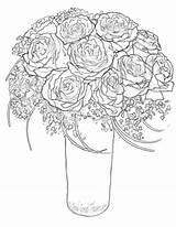 Coloring Pages Rose Roses Flower Printable Bouquet Kids Advanced Print Flowers Adult Birthday Happy Color Difficult Coloringhome Sheets Colouring Wedding sketch template