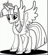 Twilight Sparkle Coloring Pages Princess Alicorn Pony Little Drawing Para Kuda Poni Gambar Print Mewarnai Color Printable Unicorn Kids Template sketch template